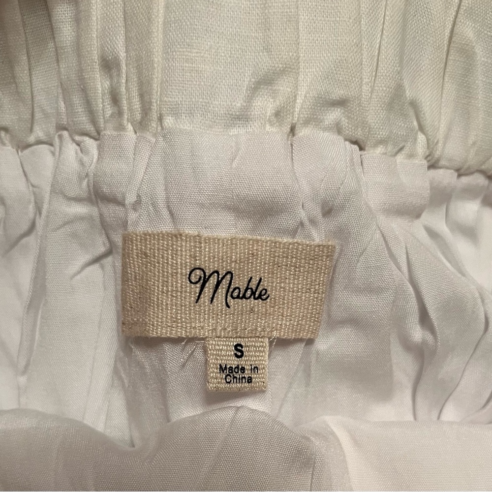 MABLE White Linen Blend Pleated Shorts Size S - Picture 9 of 10